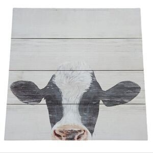 Rustic Wood Farmhouse‎ Cow Wall Art 16"×16" inches